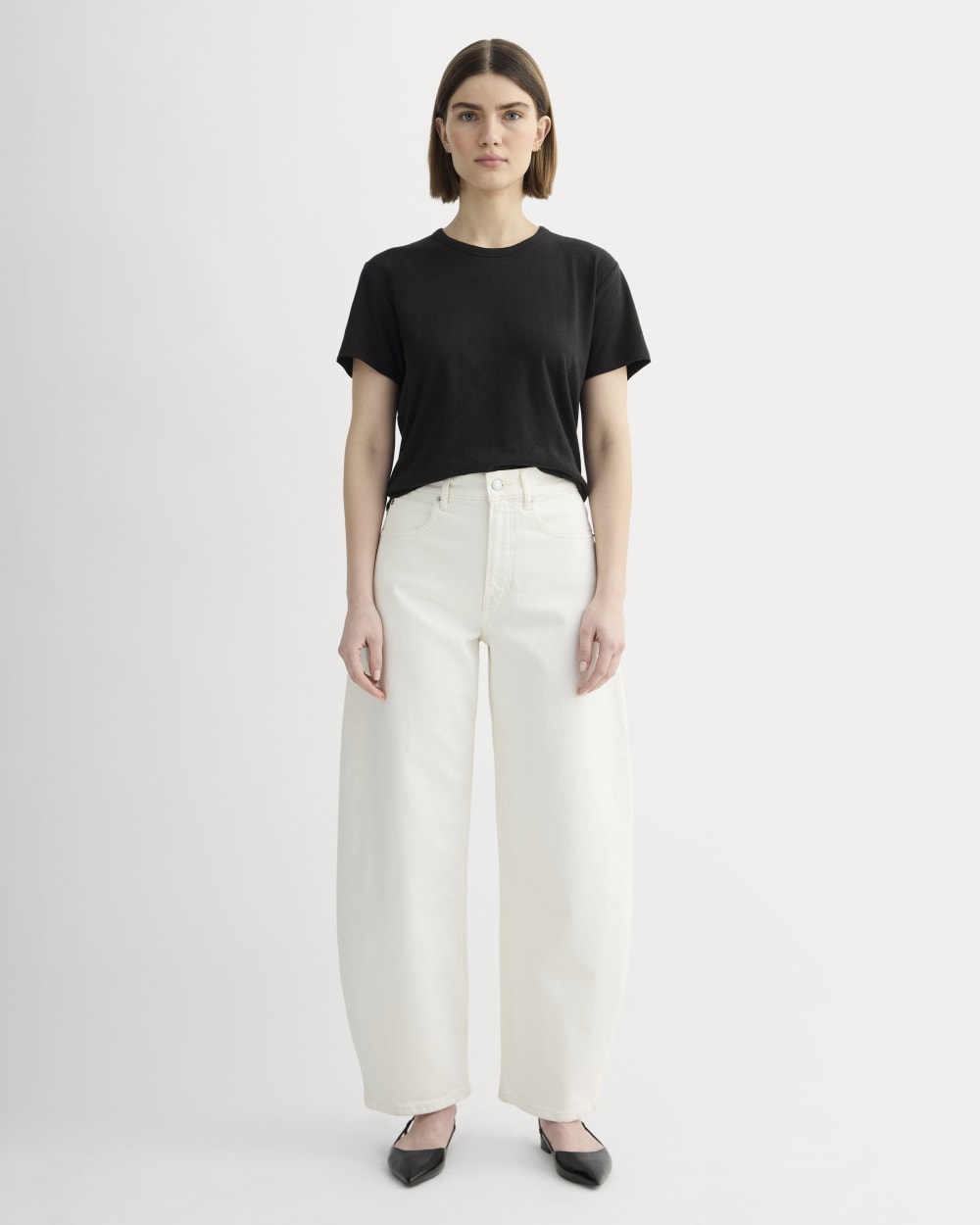 The Box-Cut Tee in Cotton Linen | Black - Image 3