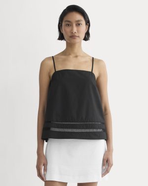 The Lace Trim Tank | Black