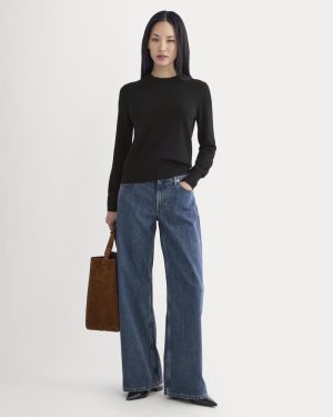 Cashmere Slim Crew Sweater | Black