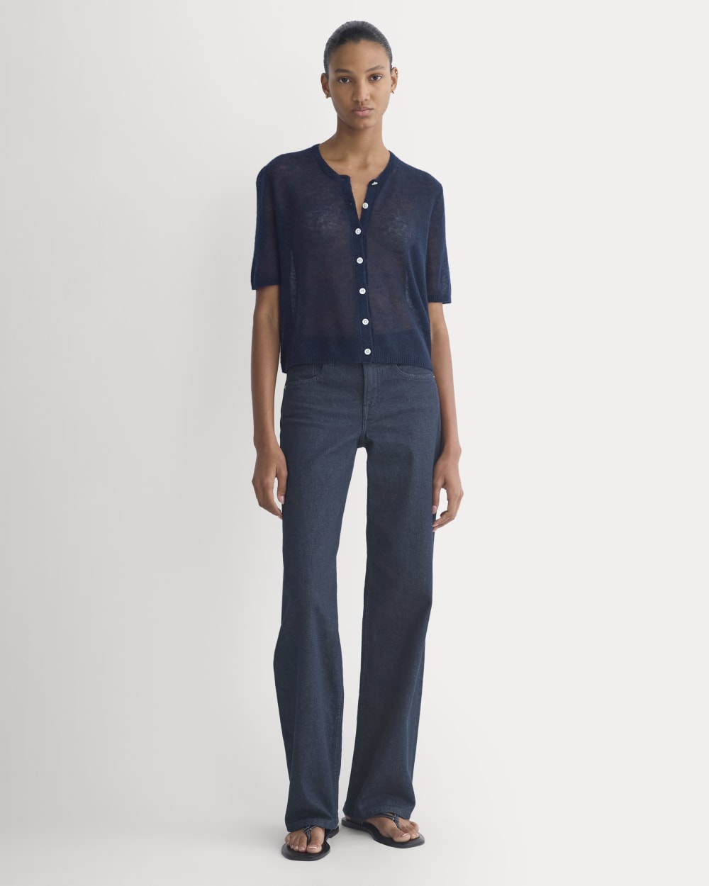 The Air Alpaca? Short-Sleeve Cardigan | Navy - Image 3