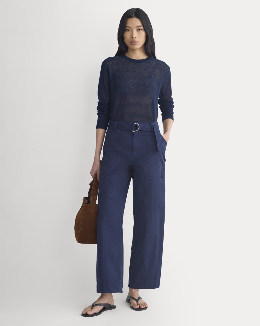 The Air Alpaca? Relaxed Crew Top | Navy - Image 3