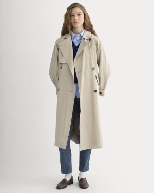 Drapey Twill Trench | Trench Coat Khaki