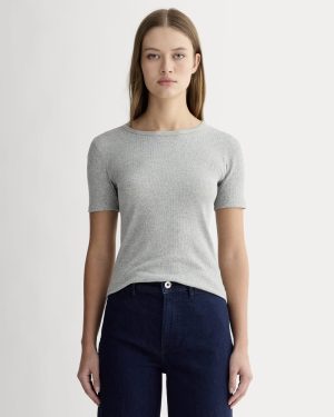 The Luxe Rib Crew | Heathered Grey