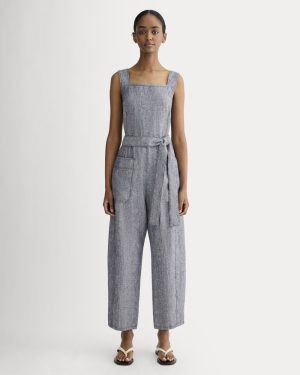 The Utility Coverall in Linen | Navy Chambray
