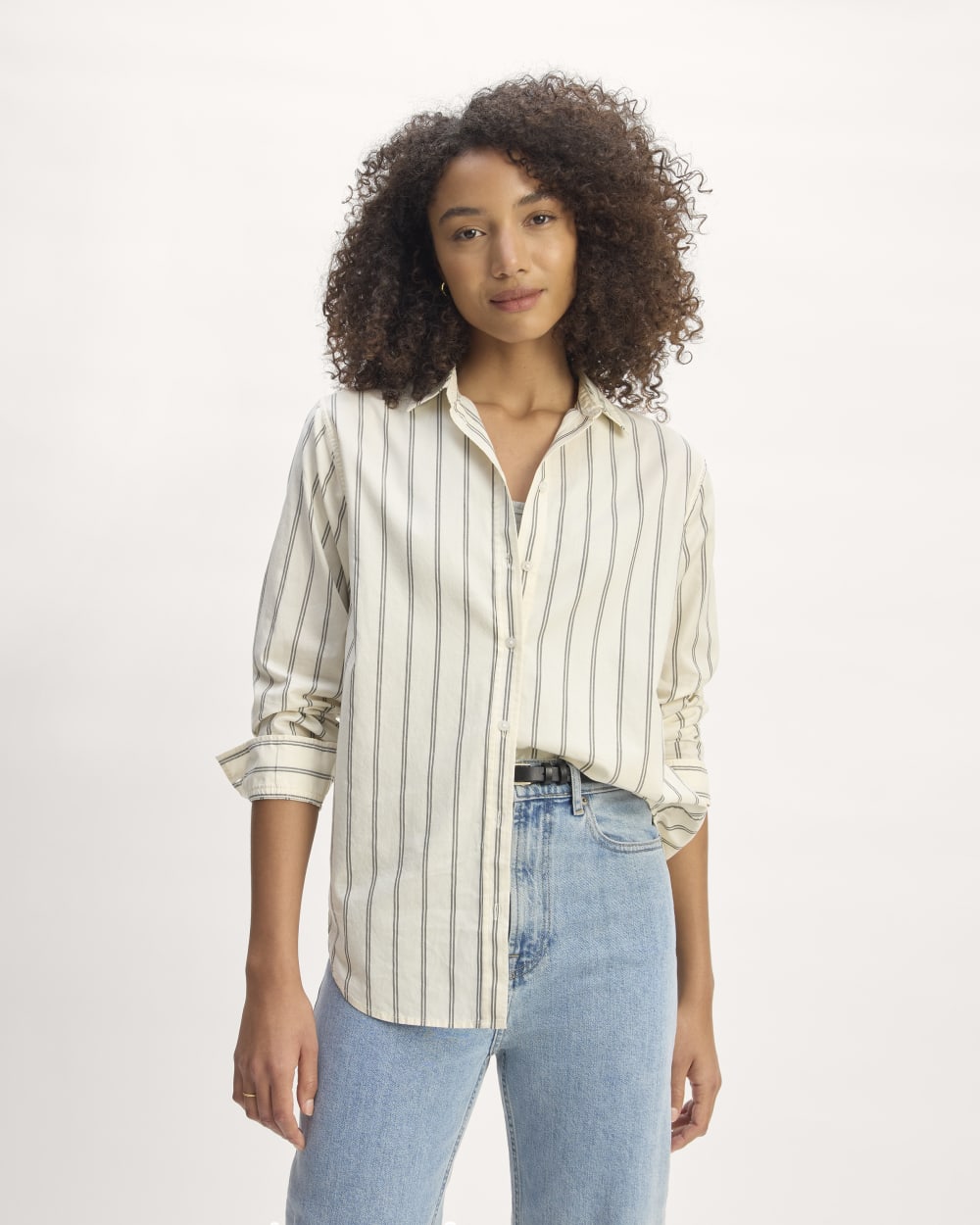 The Must-Have Shirt in Silky Cotton | Bone / Black
