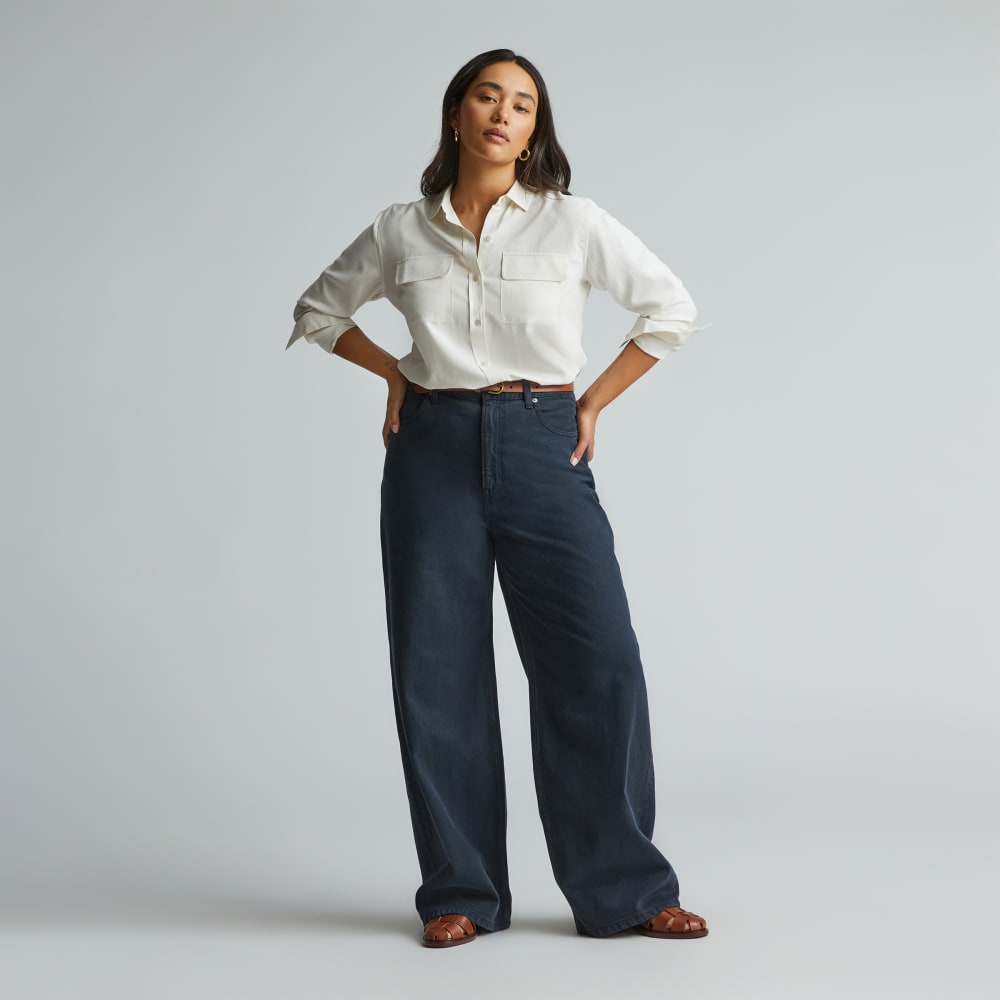 The Washable Silk Relaxed Shirt | Bone - Image 3