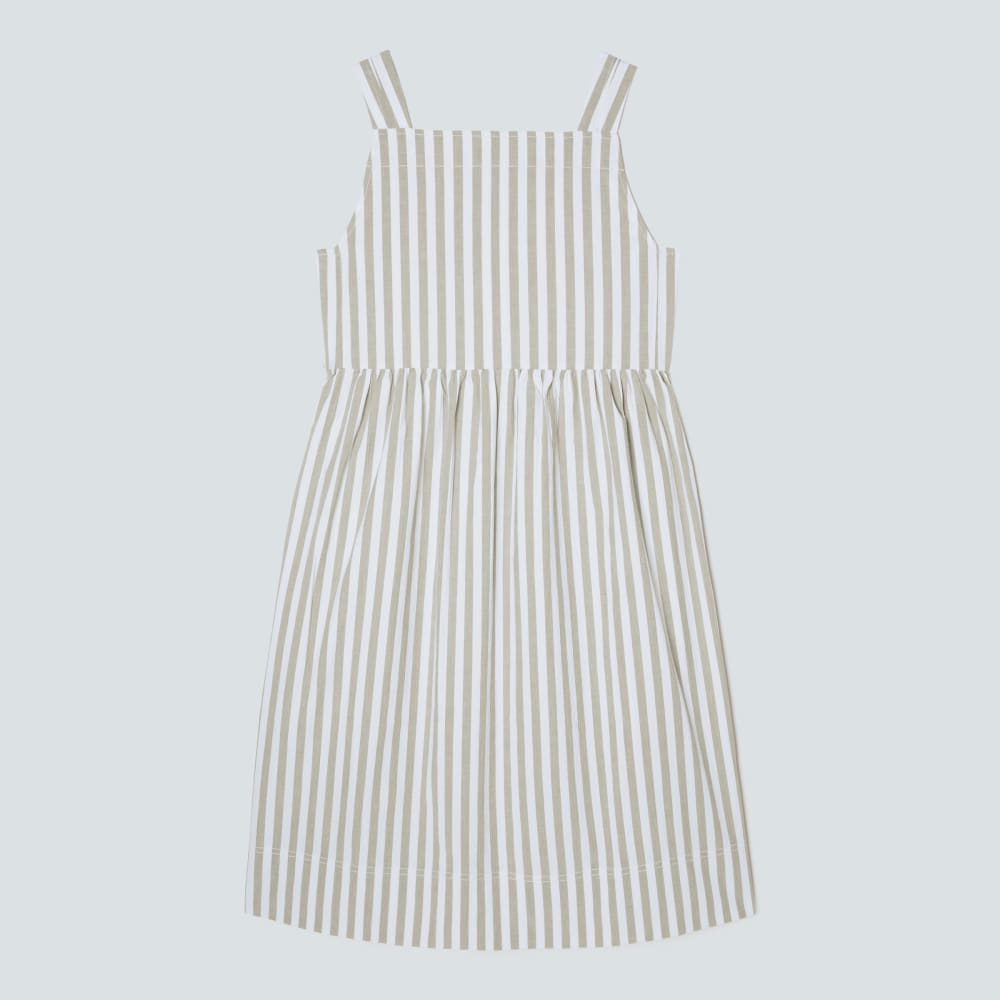 The Seersucker Midi Dress | Nutria / Off-White