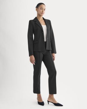 Slim Trouser in Ponte | Black