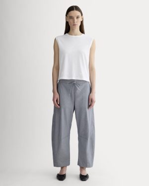 The Easy Barrel Pant | Dark Denim Pinstripe