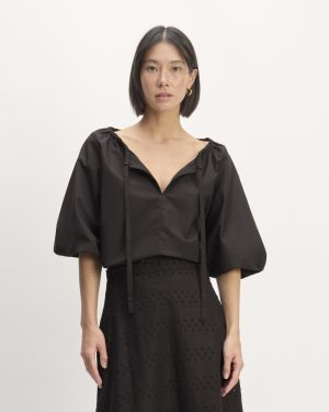 The Supima? Puff-Sleeve Top | Black